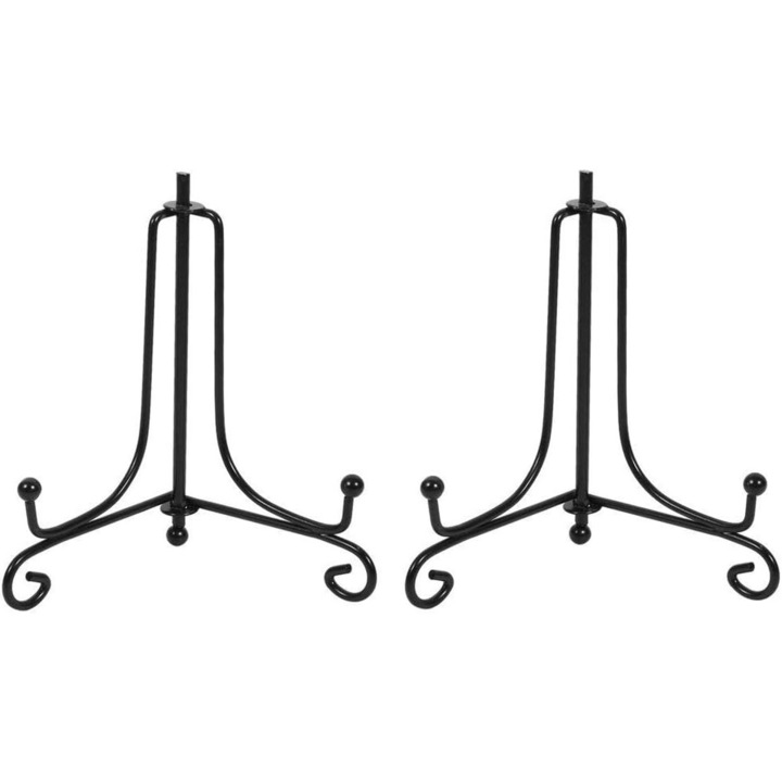 Set 2 x suport decorativ pentru farfurii, AMRINUGL, usor si rezistent, picioare ajustabile, 10x15cm