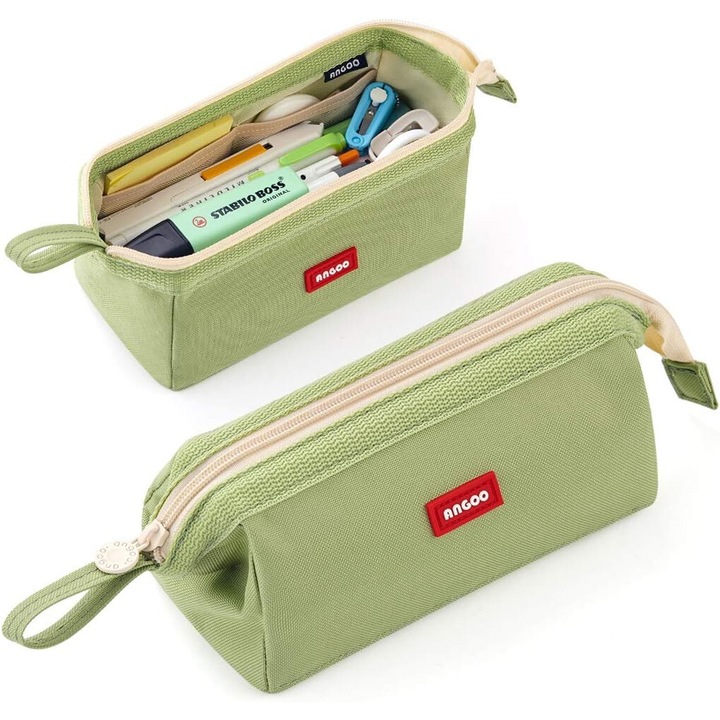 Angoo multifunkcionális toll, nagy kapacitású, 19x10,5x9 cm, zöld