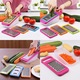 Razatoare manuala multifunctionala pentru legume, fructe, branza, set de 4 lame, recipient cu capac, transparent