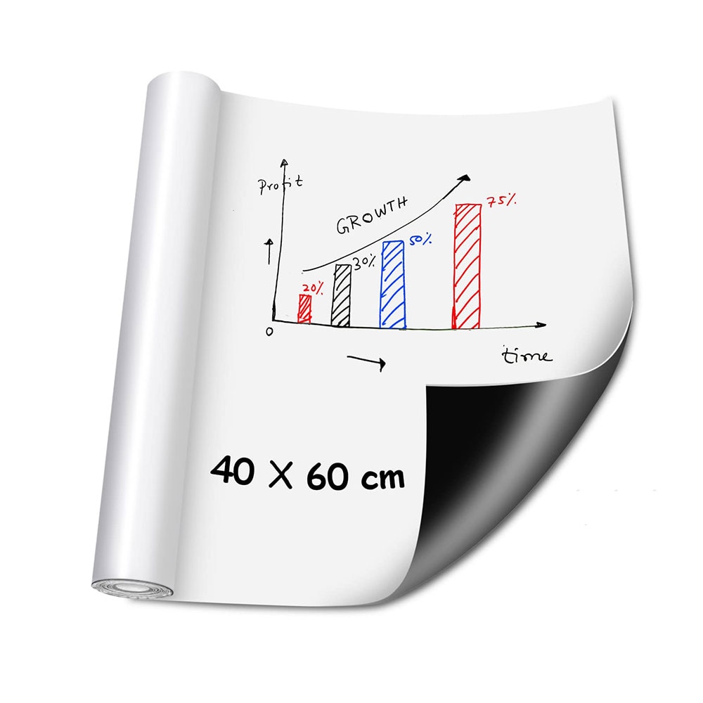 Tabla magnetica alba autoadeziva, set cu marker, suport stilou si