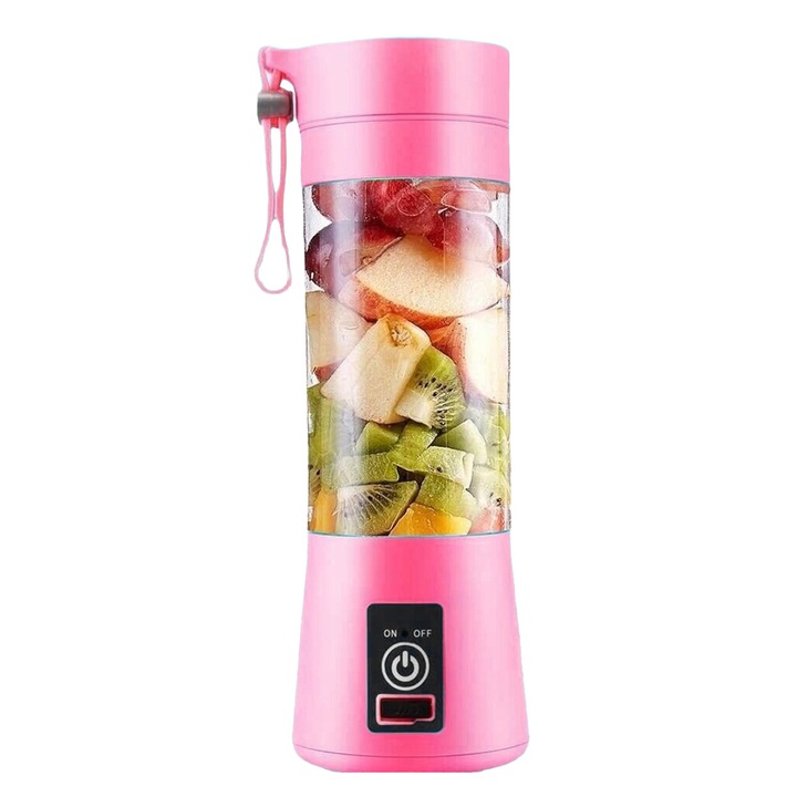 Blender electric USB Enforose, 6 lame din otel inoxidabil, compact, portabil, multicolor