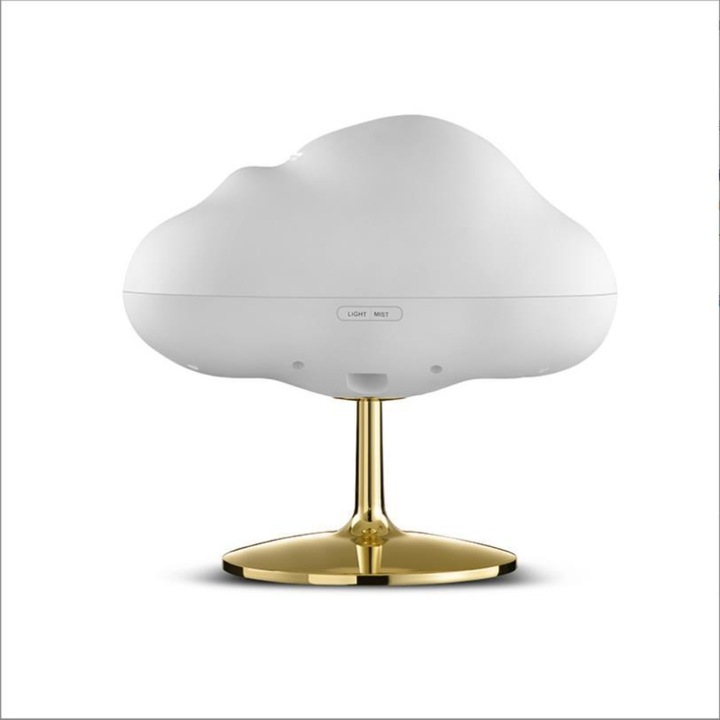 Umidificator in forma de nor, cu difuzor de uleiuri esentiale, LED colorat, capacitate mare, alb