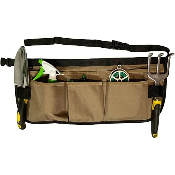 Geanta unelte gradinarit AMRINUGL, 13 buzunare, material rezistent la apa, dimensiuni mari