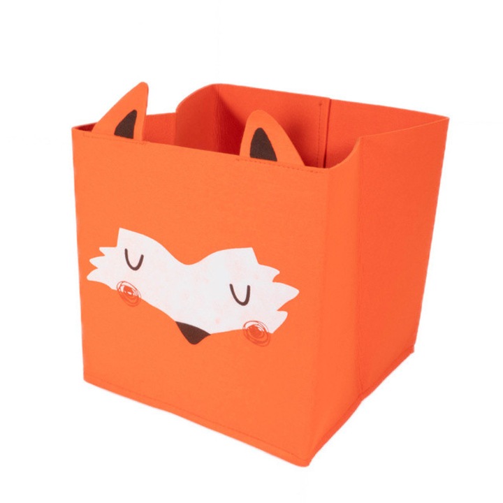 Cutie pliabila pentru jucarii Forest Friends, cu urechiuse, din fetru - portocaliu