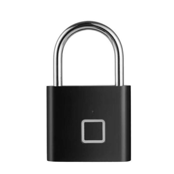 Lacat inteligent fara cheie, rezistent la apa IP65, recunoastere amprenta, negru/argintiu, 76x40x13mm