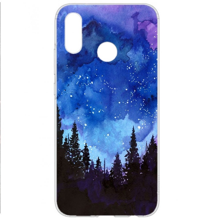Husa compatibila cu Huawei P Smart 2019 Silicon Gel Tpu Model Night Forest