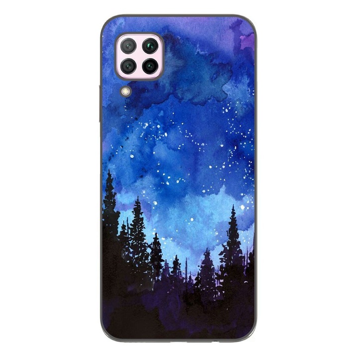 Husa compatibila cu Huawei P40 Lite Silicon Gel Tpu Model Night Forest