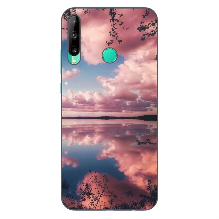 Husa compatibila cu Huawei Y7P Silicon Gel Tpu Model Pink Clouds