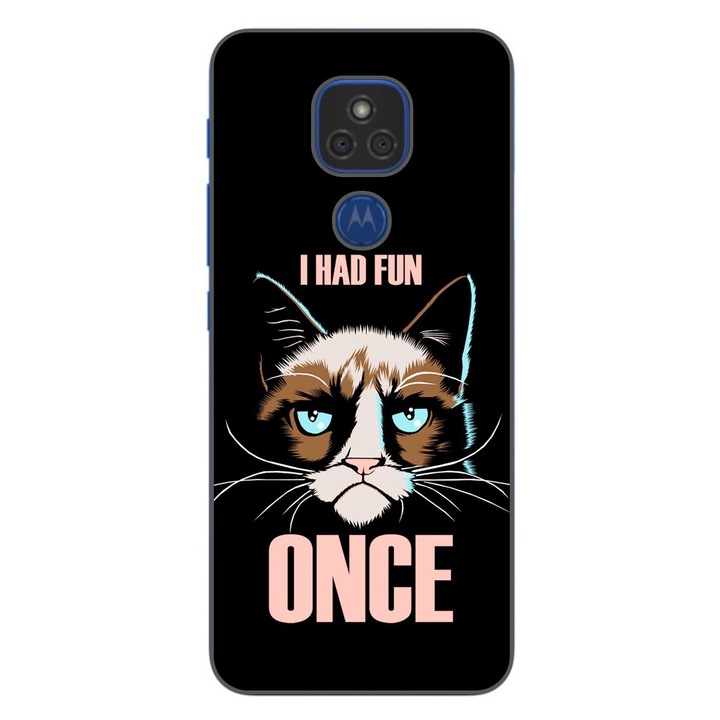 Husa compatibila cu Motorola Moto G9 Play Silicon Gel Tpu Model Grumpy Cat