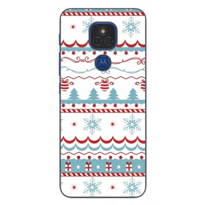 Husa compatibila cu Motorola Moto E7 Plus si G9 Play Silicon Gel Tpu Model Craciun Pattern