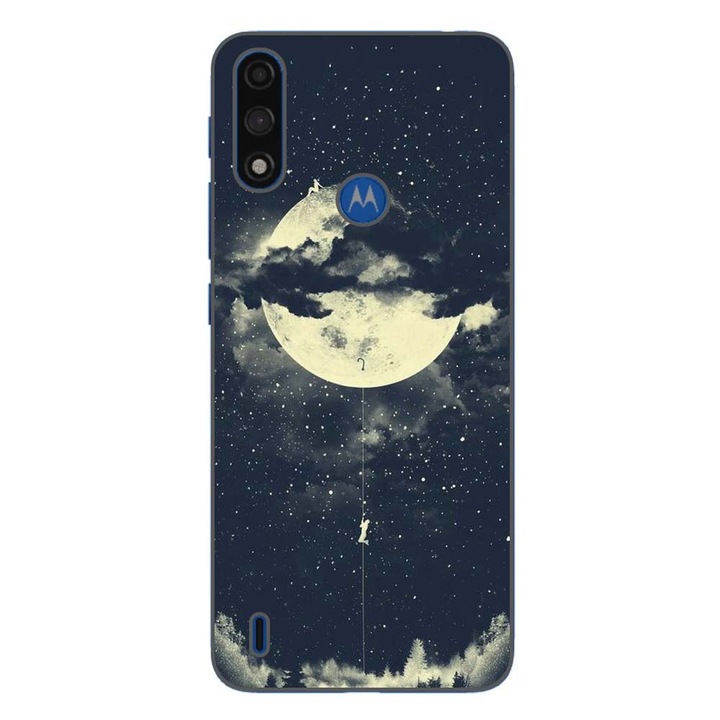 Husa compatibila cu Motorola Moto E7 Power Silicon Gel Tpu Model Moon Climbing