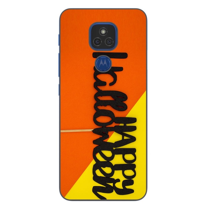 Husa compatibila cu Motorola Moto E7 Plus si G9 Play Silicon Gel Tpu Model Happy Halloween Stick