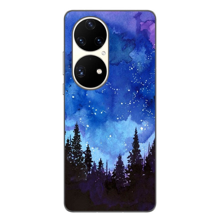 Husa compatibila cu Huawei P50 Pro Silicon Gel Tpu Model Night Forest