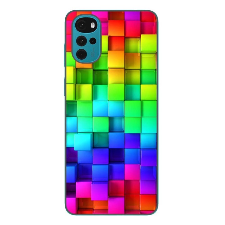 Husa compatibila cu Motorola Moto G22 Silicon Gel Tpu Model Colorful Cubes