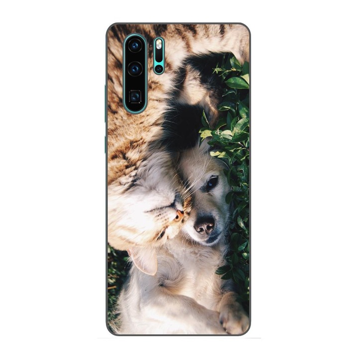 Husa compatibila cu Huawei P30 Pro Silicon Gel Tpu Model Caine si Pisica