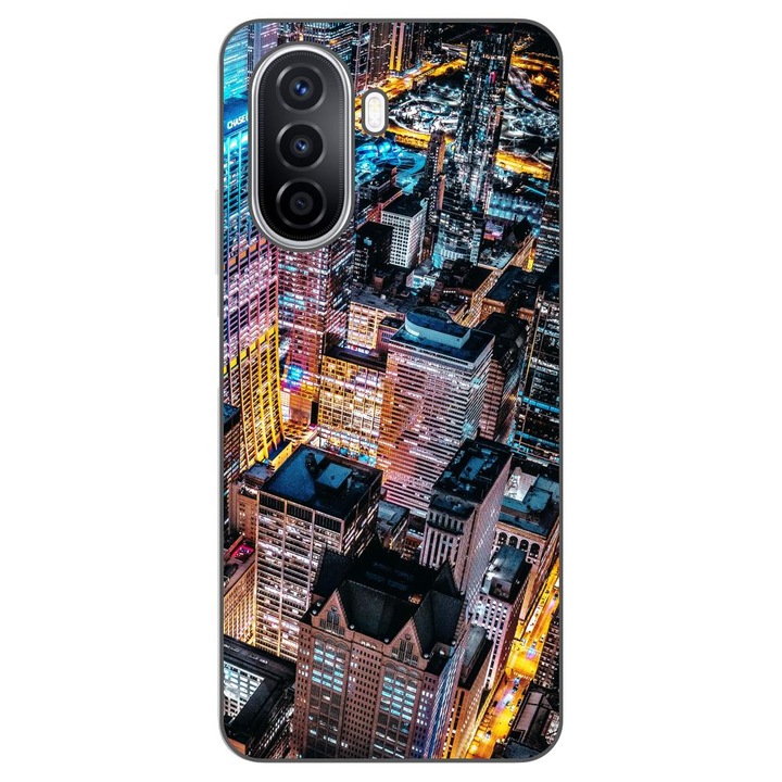 Husa compatibila cu Huawei Nova Y70 Silicon Gel Tpu Model Night City