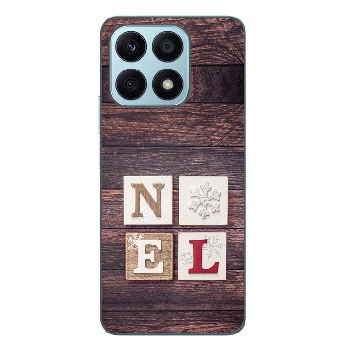 Husa compatibila cu Honor X8a Silicon Gel Tpu Model Craciun Noel Wood