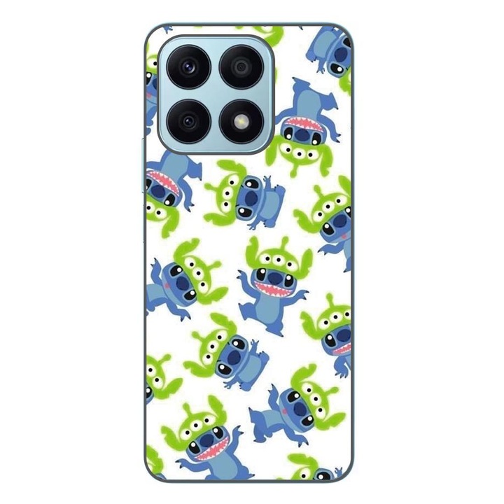 Husa compatibila cu Honor X8a Silicon Gel Tpu Model Stitch Pattern With Green Alien