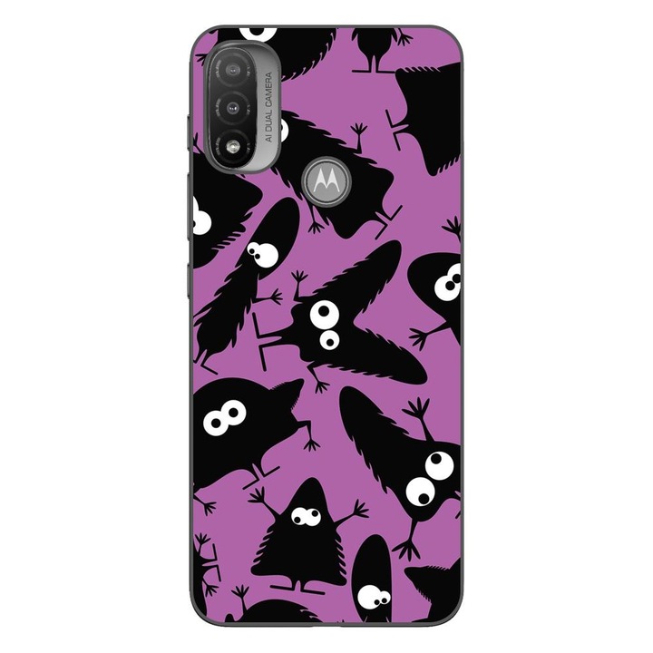 Husa compatibila cu Motorola Moto E20 Silicon Gel Tpu Model Monstri Negri