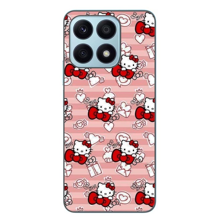 Капак, съвместим с модел Honor X8a Silicon Gel Tpu Hello Kitty Pink Pattern