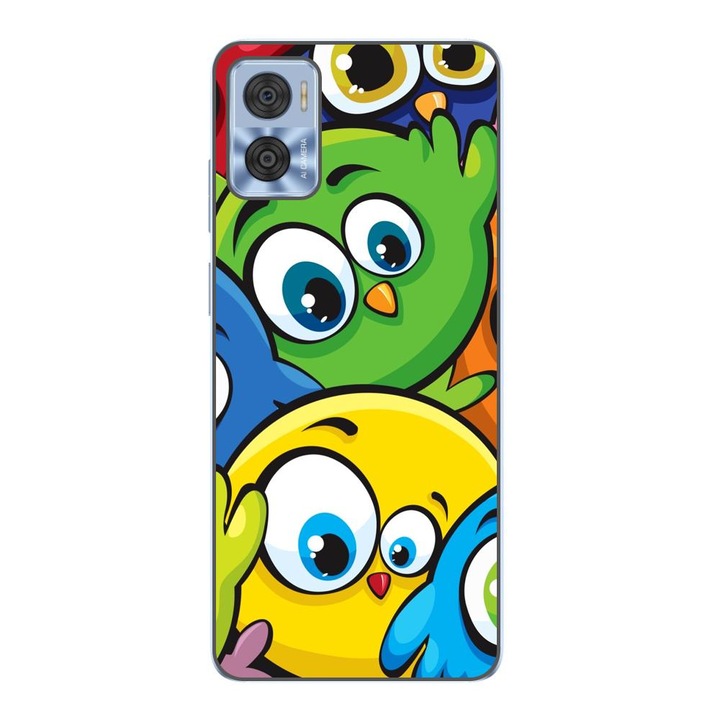 Husa compatibila cu Motorola Moto E22, E22i Silicon Gel Tpu Model Bufnite Colorate