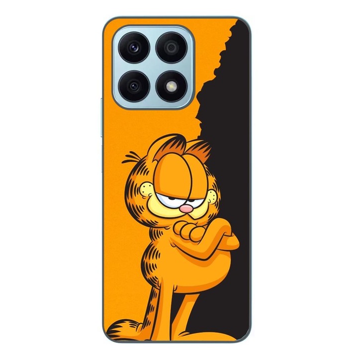 Husa compatibila cu Honor X8a Silicon Gel Tpu Model Garfield Black and Orange