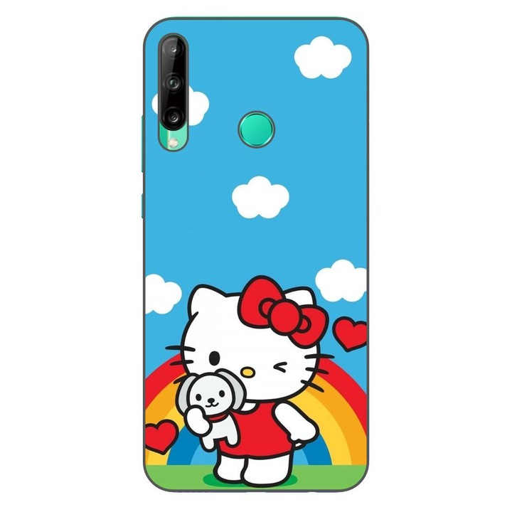 Капак, съвместим с модел Huawei P40 Lite E Silicon Gel Tpu Hello Kitty Rainbow