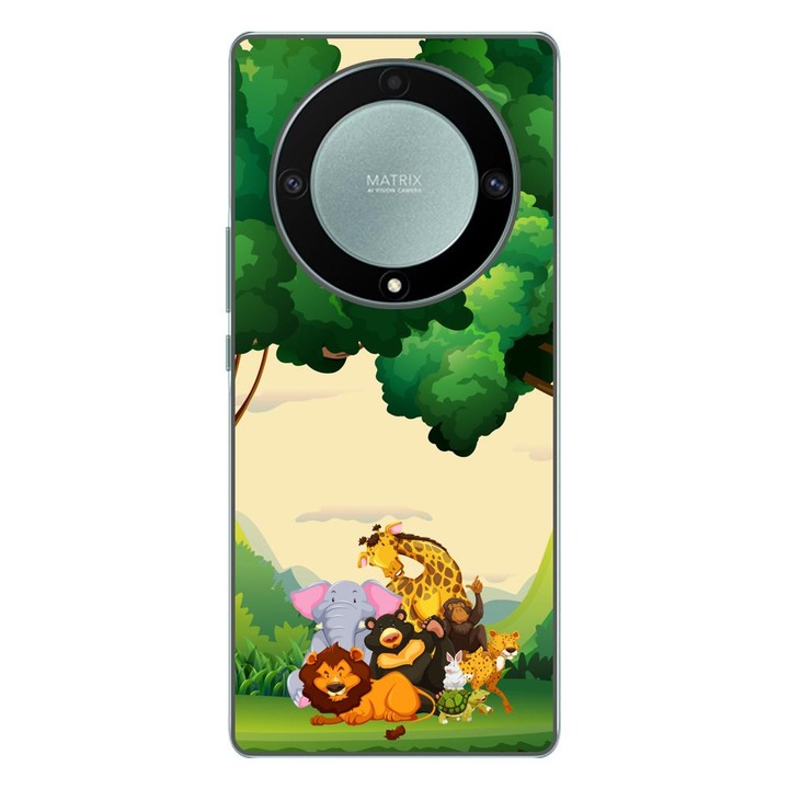 Husa compatibila cu Honor Magic 5 Lite Silicon Gel Tpu Model Jungla cu Animale