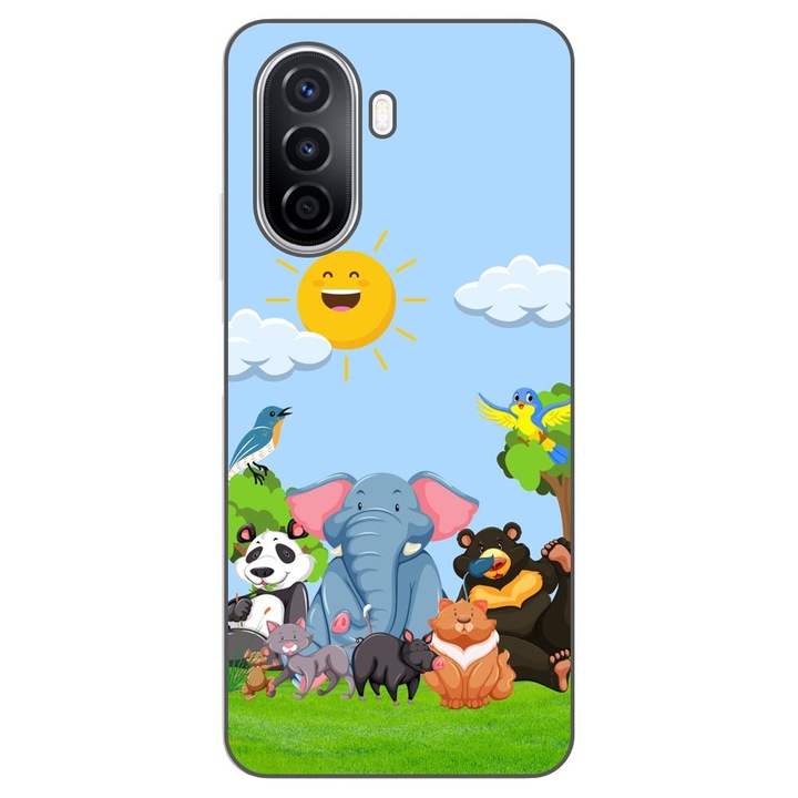 Husa compatibila cu Huawei Nova Y70 Silicon Gel Tpu Model Prietenii Junglei