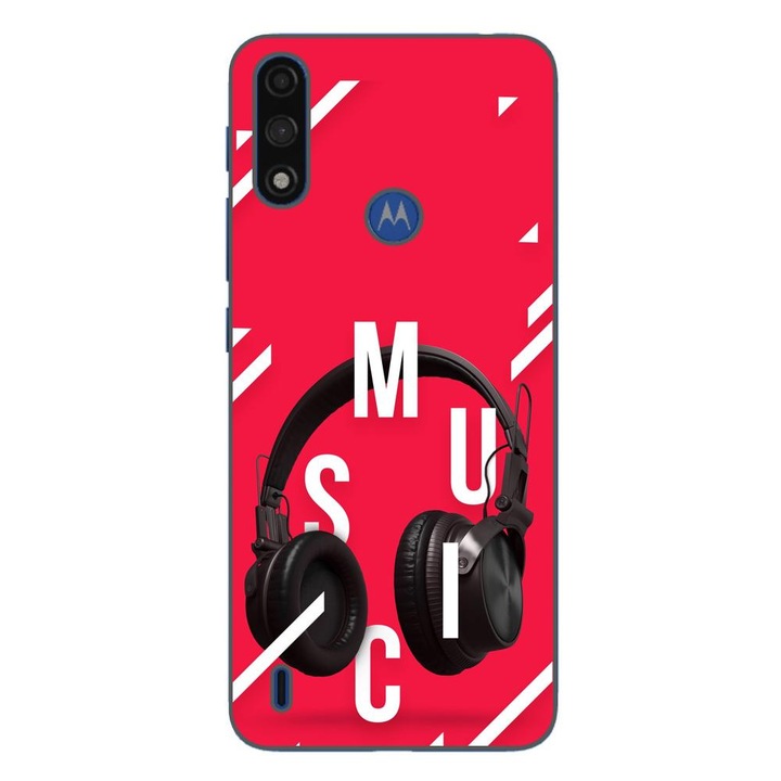Husa compatibila cu Motorola Moto E7 Power Silicon Gel Tpu Model Music Headphones