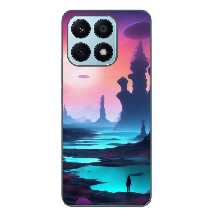 Husa compatibila cu Honor X8a Silicon Gel Tpu Model Mystic Planet