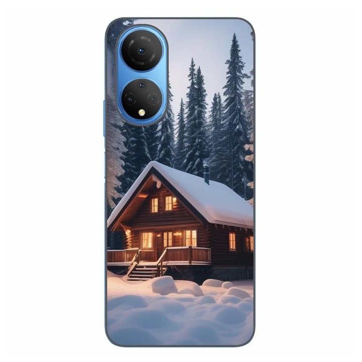 Husa compatibila cu Honor X7 Silicon Gel Tpu Model Peisaj Iarna Cabana