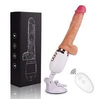 Masina de sex cu dildo realist si functie de vibratii, Notekisskai, 27cm, crem, silicon