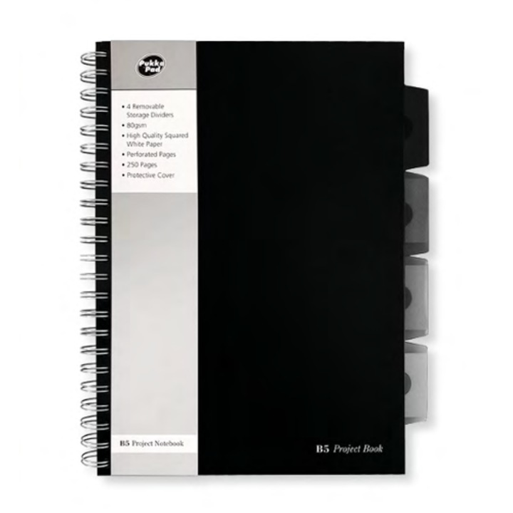 Interdruk füzet, Pukka Pad kollekció, 250 lapos, fekete, B5