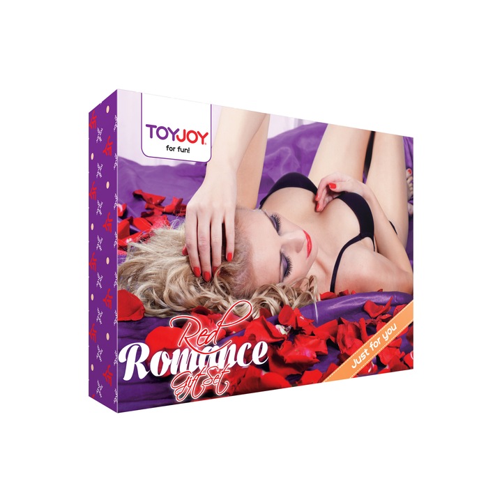 Подаръчен комплект Red Romance, TOYJOY, маншети, вибратор, многоцветен