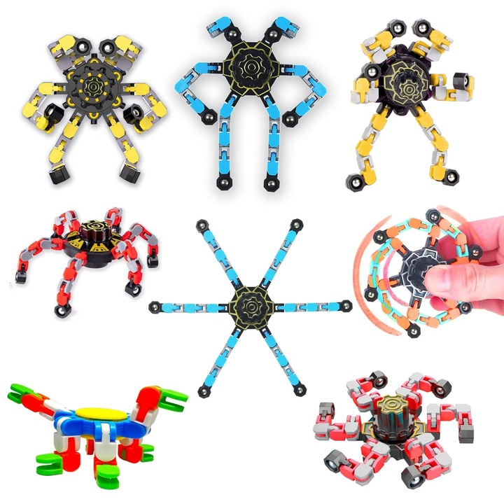 Jucarie Copii Set Fidget Spinner, Senzoriala Antistres decompresie Copii Jucarii Fidget, Puzzle Blocuri Constructie Educativ si Creativ Jocuri Jucarie, Flippy Pop It Jucarii Pentru Copii Craciun Sarbatori Ziua de Nastere, 7 Sets, Multicolor, LOL Surprise