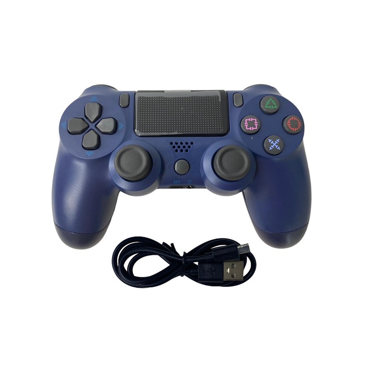 Doubleshock vezeték nélküli kontroller, PS4, PS-TV és PS Now, SOROZAT-KOMpatibilis, rezgéssel, töltőkábellel, sötétkék, HAPPY JOKER®