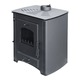 Termosemineu pe lemne, brichete si carbune Fornello B Max ER, Black, 24-26 kW, 650x520x800 mm