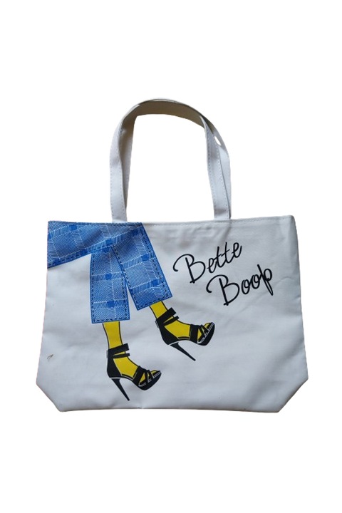 Geanta dama plaja, alba, 41x30 cm