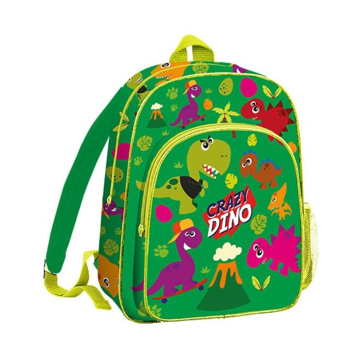 Ghiozdan 2 compartimente, Crazy Dino, 36 cm Verde