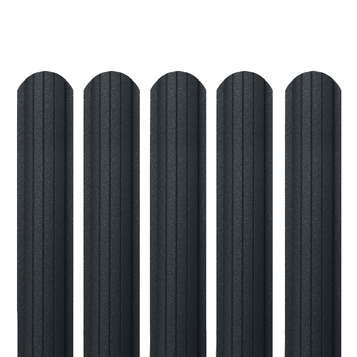 Sipca metalica pentru gard y112-cap rotund, Caretta, Fresco, grosime 0,4 mm, RAL 7016 (gri antracit), 1600 x 90 mm (Hxl), 30 bucati