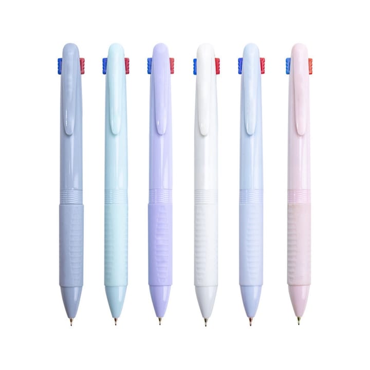 6 db-os többszínű toll készlet, 0,5 mm, 4 az 1-ben színes toll finom hegyekkel, naplózásra, rajzolásra és jelölésre alkalmas, TOIITKQ, 14,5*1,0 cm