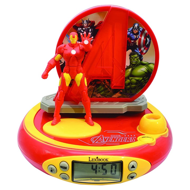 Ceas desteptator pentru copii Avengers Multicolor, 3D