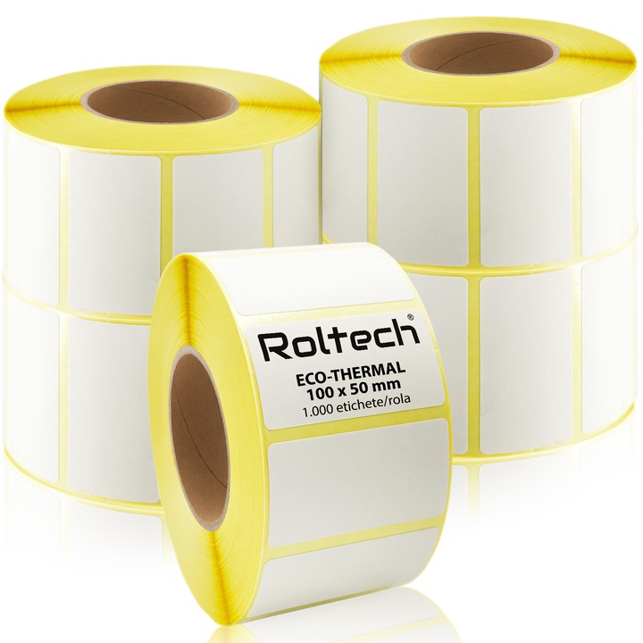 5 db ROLTECH termikus címketekercs készlet, 100 x 50 mm, 1000 címke/tekercs