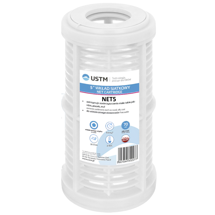 Cartus Filtrare Apa Reutilizabil 5" din Polipropilena, 70 mikron