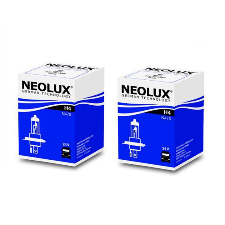 Опаковка от 2 x крушка за фар H4 24V P43T 75/70W Neolux