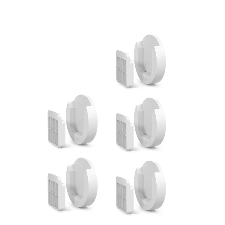 Suport magnetic pentru telecomanda QHYKKYJ, design dual-lock, fara gauri, alb, set 5 buc