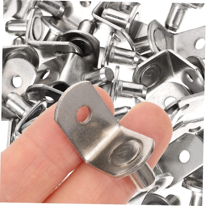 40 db QHYKKYJ polctartó készlet, hidegen hengerelt acél, nagy teherbírás, ezüst