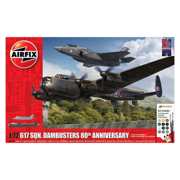 Aeromodel de construit A50191 617 Sqn. Dambusters 80th Anniversary Gift Set, Airfix, scara 1:72, 309 piese