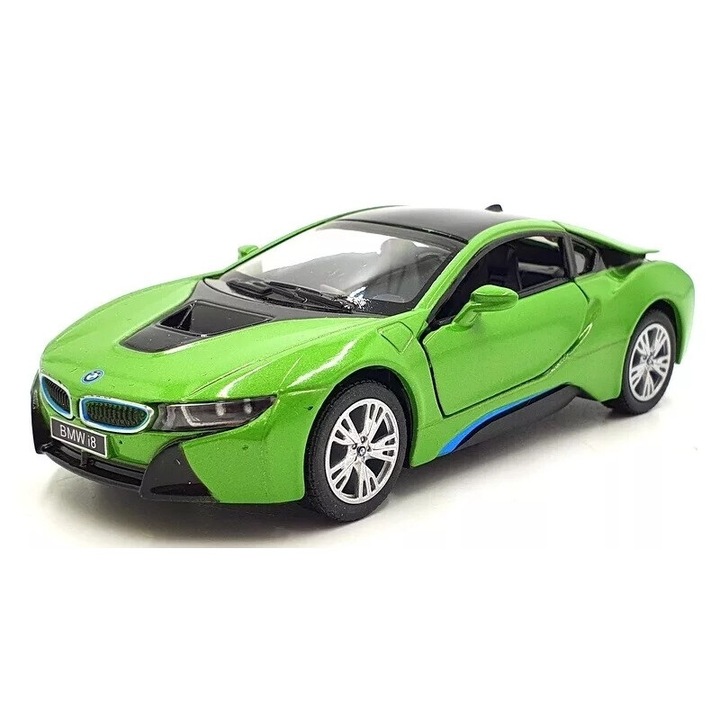 Fém modell Bmw i8, Kinsmart, méretarány 1:36, zöld
